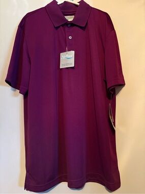 PGA Tour Men's Polo in Deep Plum